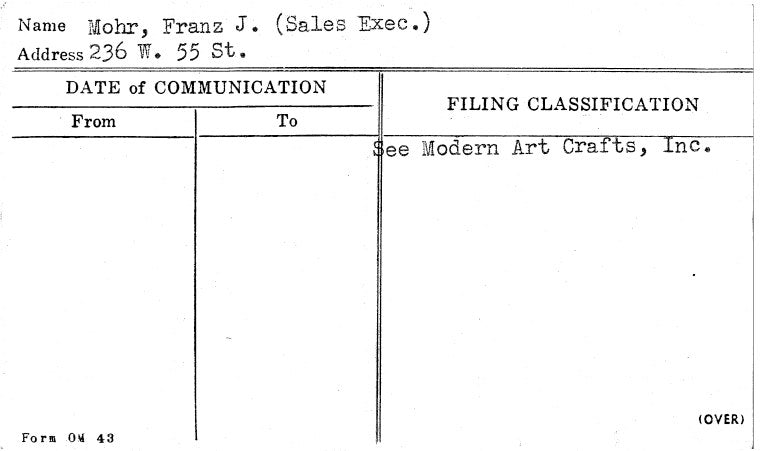 Mohr, Franz J. (Sales Exec.)