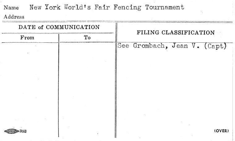 New York World's Fair Fencing Tournament