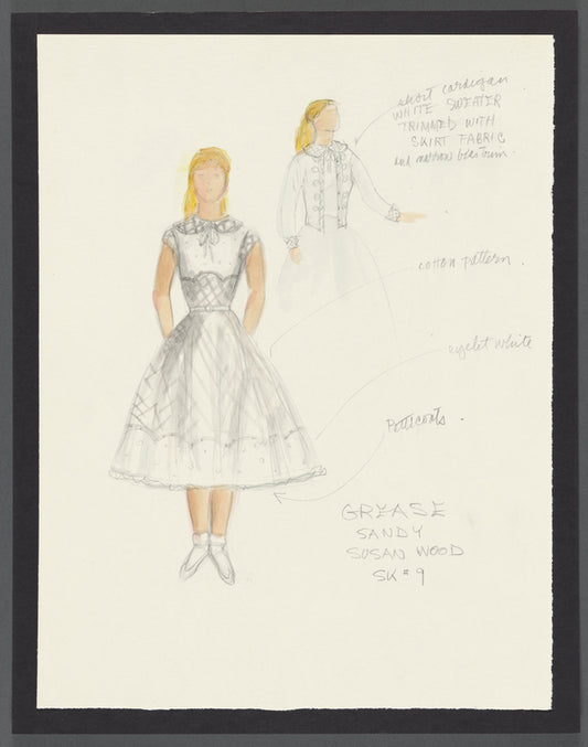 Grease: Costume sketch for Sandy (Susan Wood)