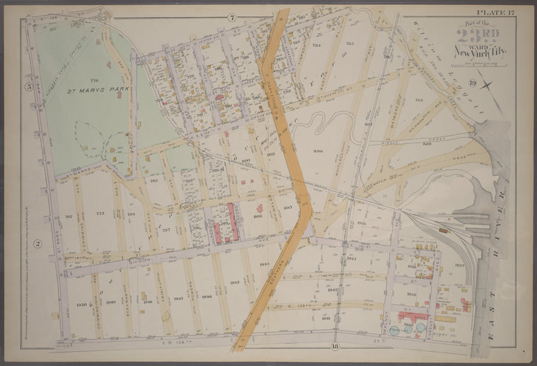 Plate 17: [Bounded by E. 149th St., Trinity Ave., E. 147th St., Southern Blvd., Bungay St., Edgewater Rd., Walnut Ave., E. 141st St., Locust Ave., E. 138th St. and St. Anns Ave.]