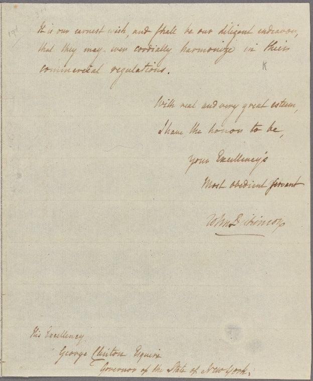 Letter to Gov. George Clinton