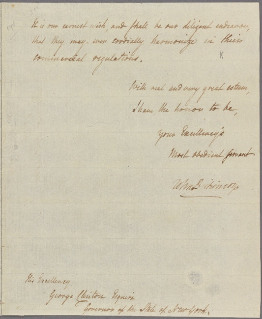 Letter to Gov. George Clinton