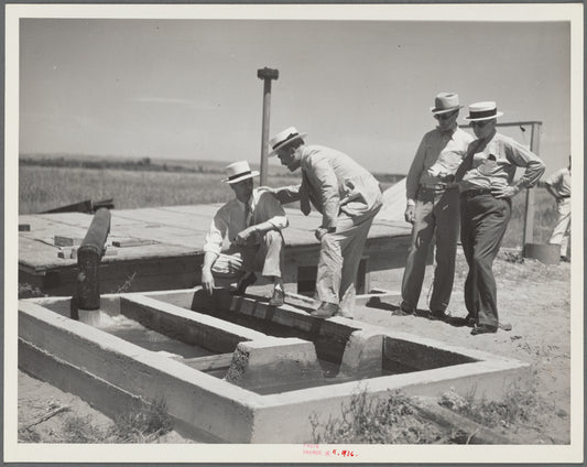 A little water for a thirsty land. Drought committee inspects artesian well irrigation project. Baca County, Colorado