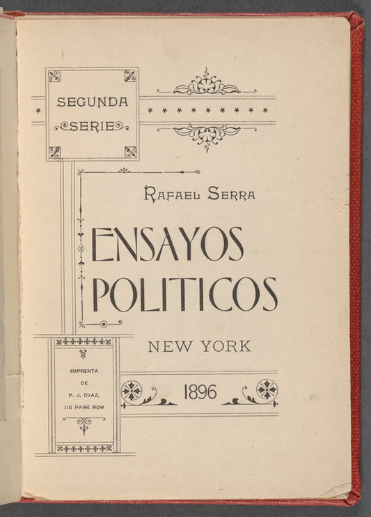 Ensayos politicos. segunda serie