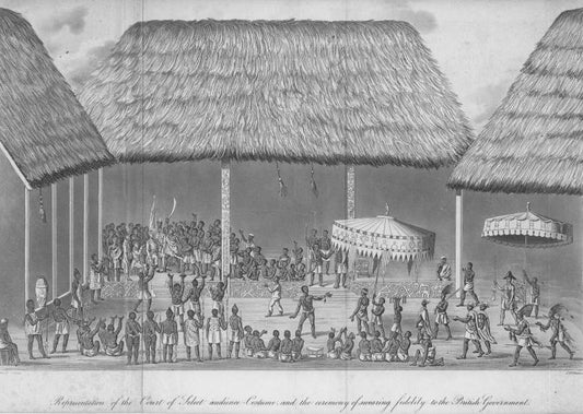 Representation of the Court of Select audience-Costume, and the ceremony of swearing fidelity to the British Government