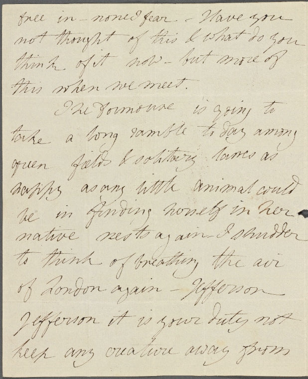Autograph letter signed to Thomas Jefferson Hogg, 26 April 1815