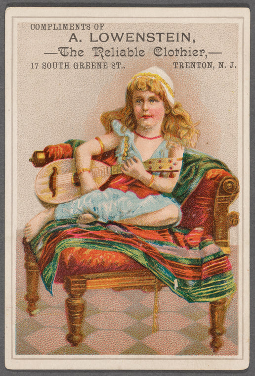 Compliments of A. Lowenstein : the reliable clothier, 17 South Greene St., Trenton, N.J.