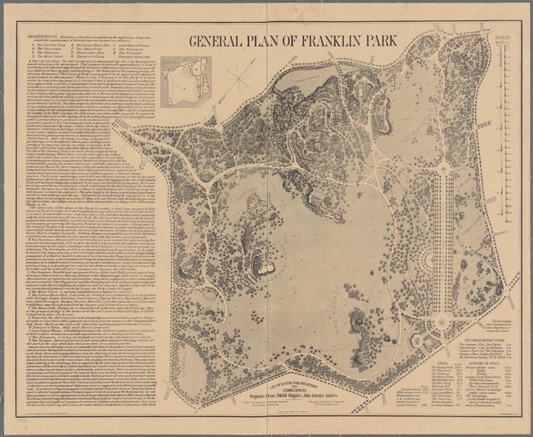General plan of Franklin Park