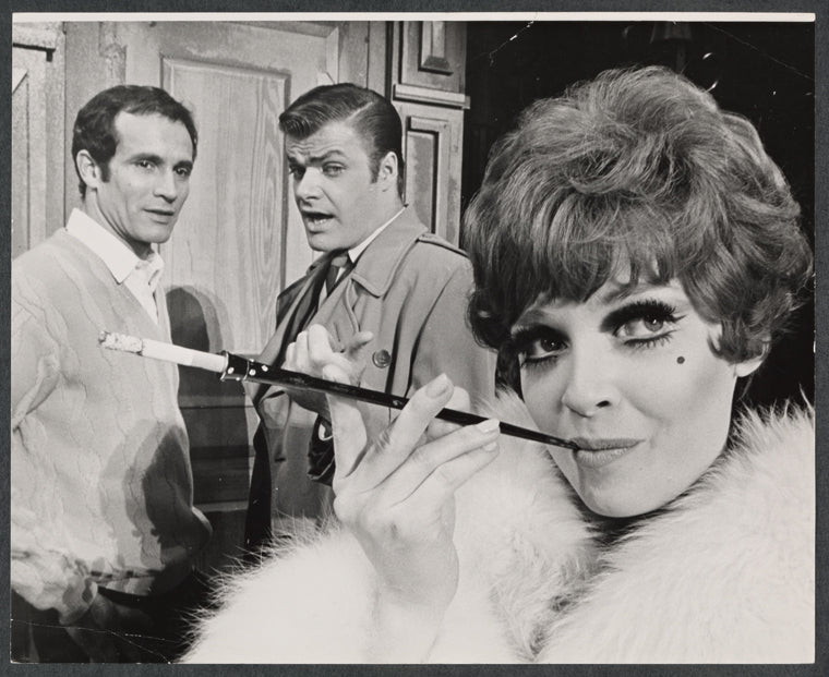 Larry Kert, George Reinholt and Anita Gillette in the stage production Cabaret