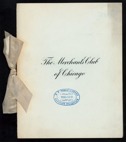 59TH MEETING [held by] THE MERCHANTS CLUB OF CHICAGO [at] THE AUDITORIUM (HOTEL;)