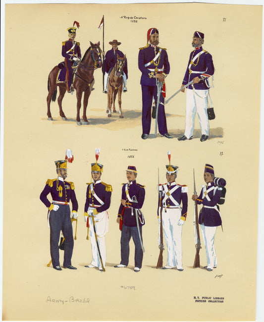Brazilian military uniforms, 1852