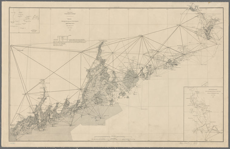 Sketch showing the progress of the survey in section no.1 from 1852 to 1877 (upper sheet)