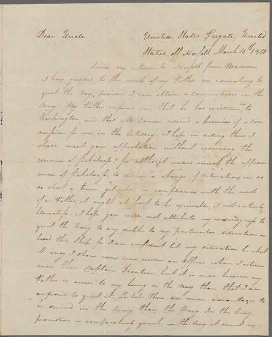 Letter from William Madison