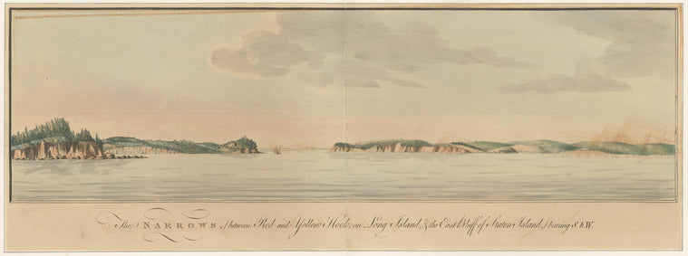 The Narrows, between Red and Yellow Hook, on Long Island & the east bluff of Staten Island, bearing S. b. W.