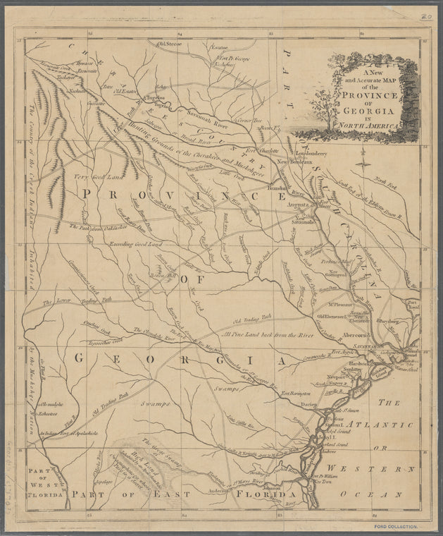 A new and accurate map of the province of Georgia in North America