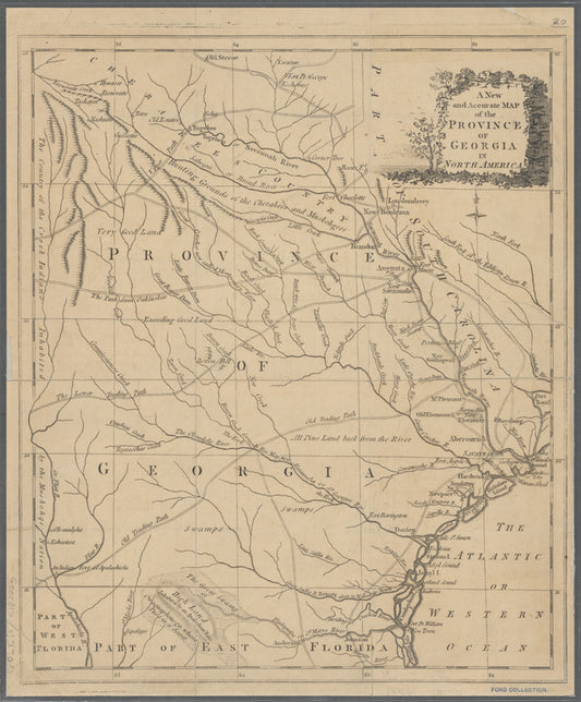 A new and accurate map of the province of Georgia in North America
