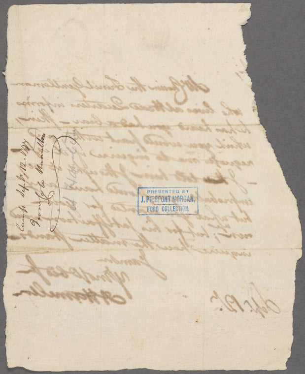 Letter to unidentified person