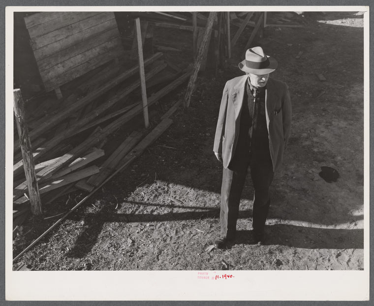 Old Yankee farmer. Has a very small farm with a subsistence garden and some turkeys. Near Fitchville, Connecticut.