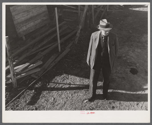 Old Yankee farmer. Has a very small farm with a subsistence garden and some turkeys. Near Fitchville, Connecticut.