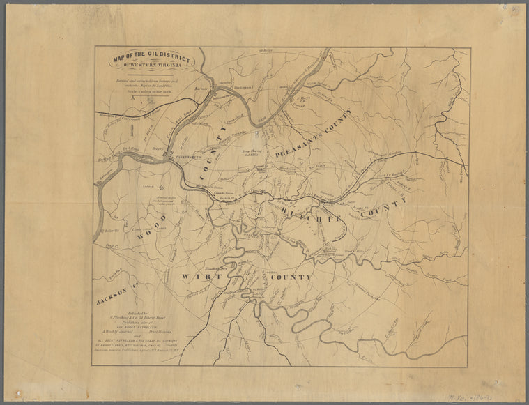 Map of the Oil District of Western Virginia : revised and corrected from surveys and authentic maps in the Land Office