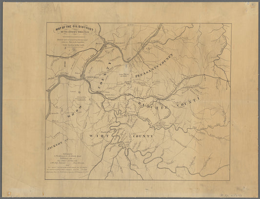 Map of the Oil District of Western Virginia : revised and corrected from surveys and authentic maps in the Land Office