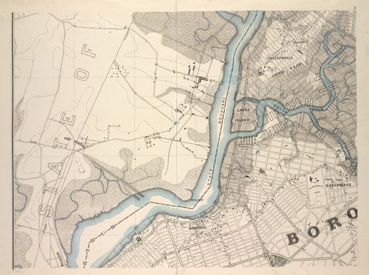 General map of the borough of Richmond (Staten Island) in the city of New York : showing in addition to the existing topographical features of the borough a tentative and preliminary plan for a street system of the same.