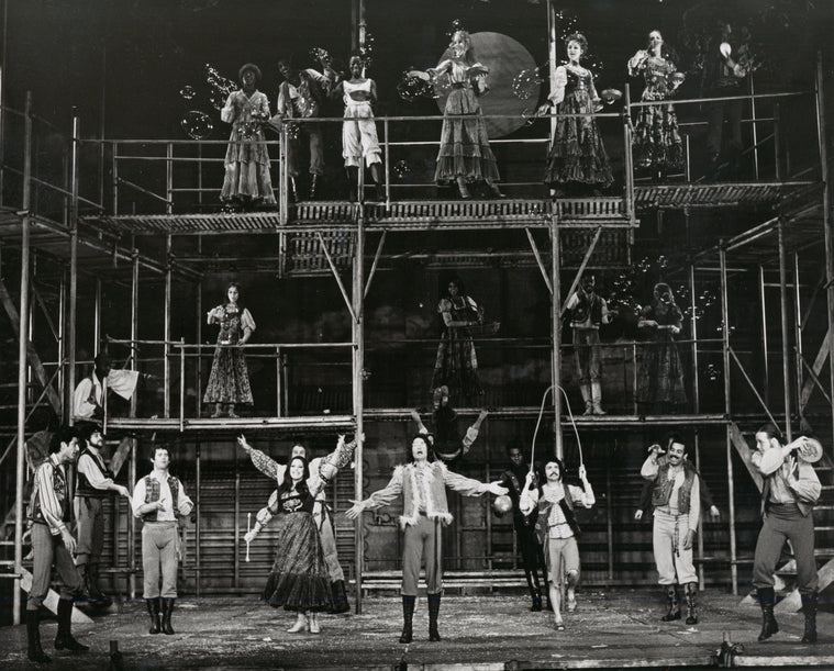 Raul Julia and ensemble in the stage production Two Gentlemen of Verona