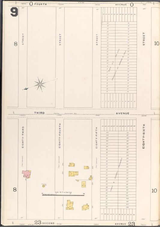 Brooklyn Vol. A Plate No. 9 [Map bounded by 83rd St., 84th St., 85th St., 86th St.; Including 2nd Ave., 3rd Ave., 4th Ave.]