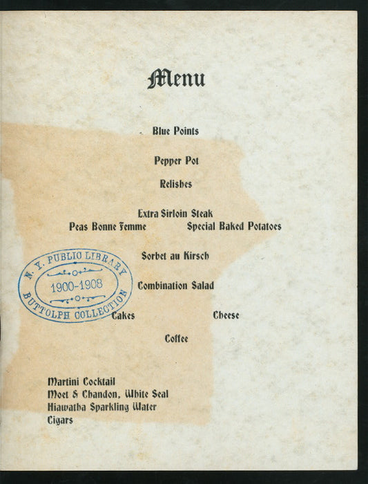 ATLAS CLUB MINSTRELS [held by] ATLAS CLUB [at] "EGYPTIAN BANQUET HALL, AUDITORIUM HOTEL, CHICAGO, IL" (HOTEL;)