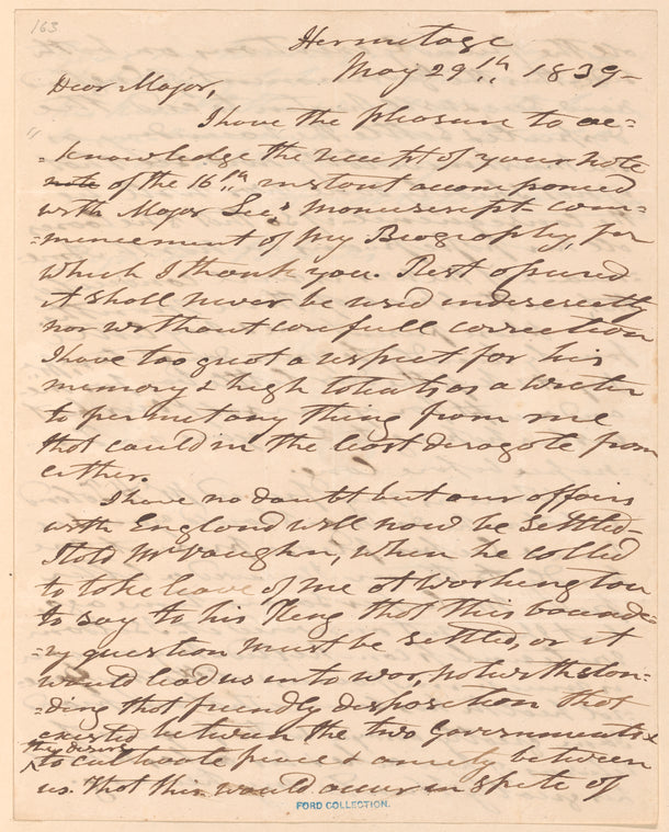 Andrew Jackson to William B. Lewis