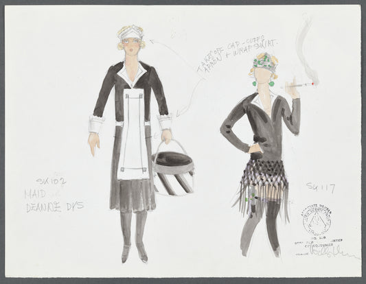 Legs Diamond: Costume sketches for Maid (Deanna Dys)