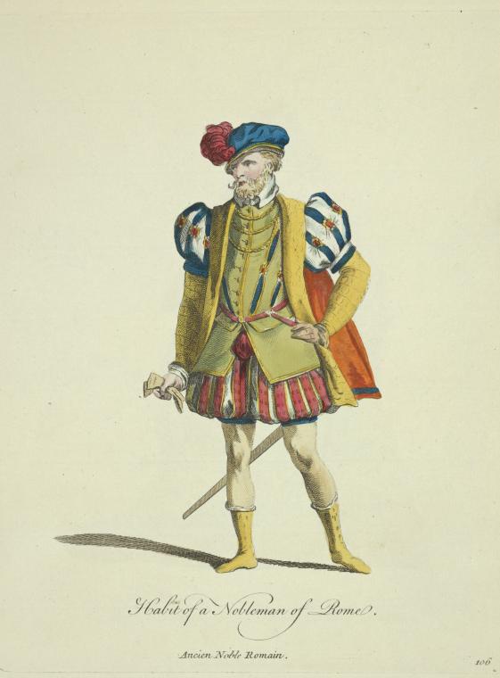 Habit of a nobleman of Rome. Ancien noble Romain.