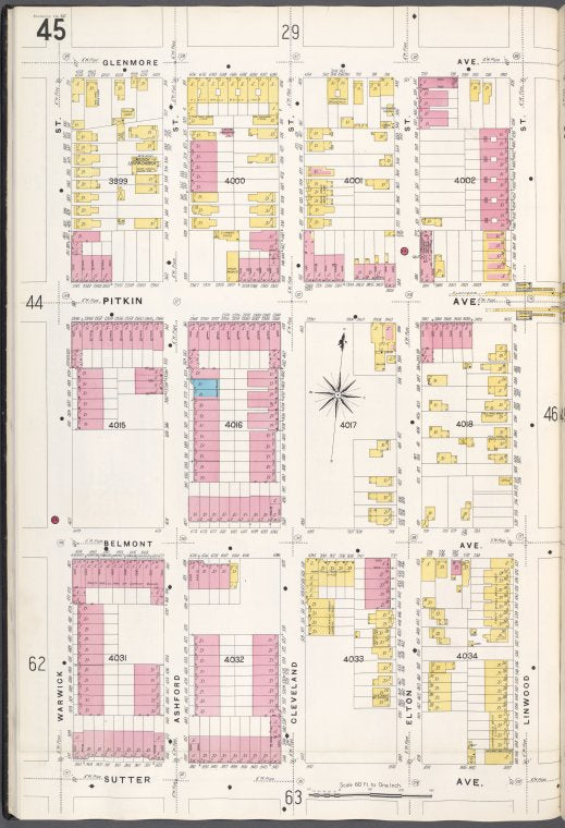 Brooklyn V. 8, Plate No. 45 [Map bounded by Glenmore Ave., Linwood St., Sutter Ave., Warwick St.]