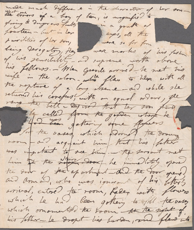 Jane Porter, holograph story fragment