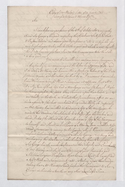 Letter from Waldo to Edward Horne