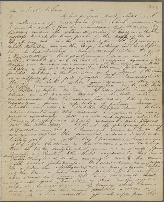My beloved Mother, My last pacquet... ALS. [n.d.].