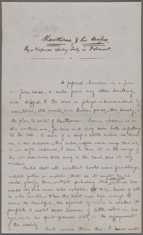 “Hawthorne and his mosses”