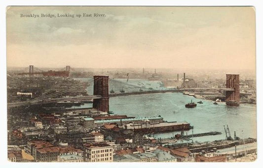 Brooklyn Bridge, looking up East River