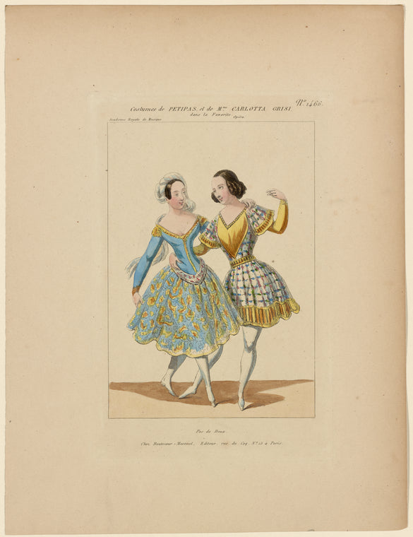 Costumes de Petipas et de Mme Carlotta Grisi dans La favorite, opéra, Académie Royale de Musique