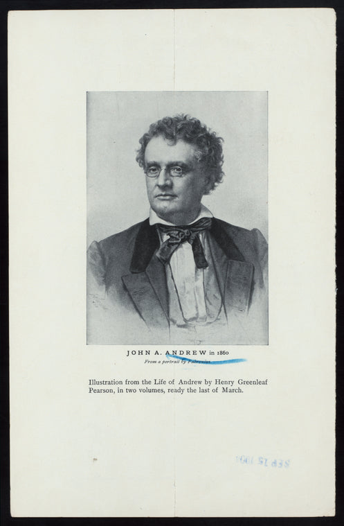John A. Andrew in 1860 [From a portrait by Fabronius].