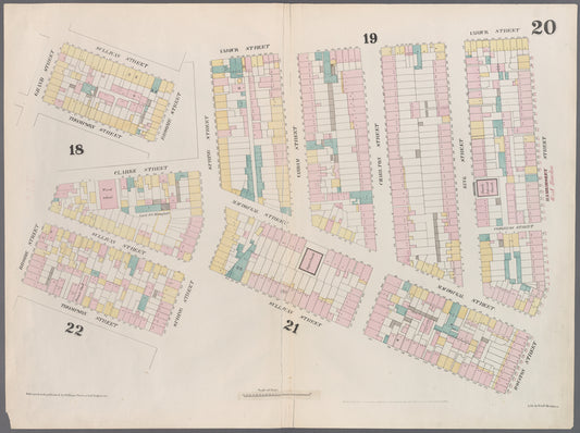 Map bounded by Hamersley Street, Houston Street, Sullivan Street, Spring street, Thompson Street, Grand Street, Sullivan Street, Broome Street, Clarke Street, Spring Street, Varick Street