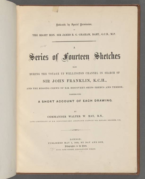 A series of fourteen sketches made during the voyage up Wellington channel in search of Sir John Franklin and the missing crews of H.M. discovery-ships Erebus and Terror