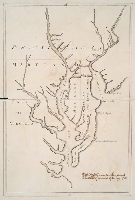 Lord Balitmore's own plan : proposed Maryland/Pennsylvania  boundary.