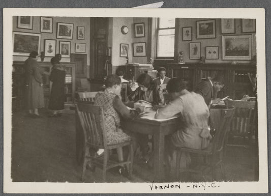 Patrons working in 135th Street Negro Division of Literature, History and Prints Reading Room