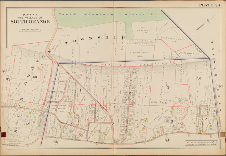 Part of the village of South Orange. Double Page Plate No. 23 [Map bounded by Luddington Rd., Ridgewood Rd., Walton Ave., Maplewood Ave.]