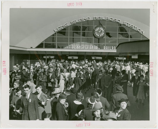 Long Island Rail Road Station - Crowd outside station