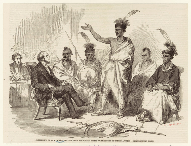 Conference of Kaw Indians (Kansas) with the United States' Commissioner of Indian Affairs