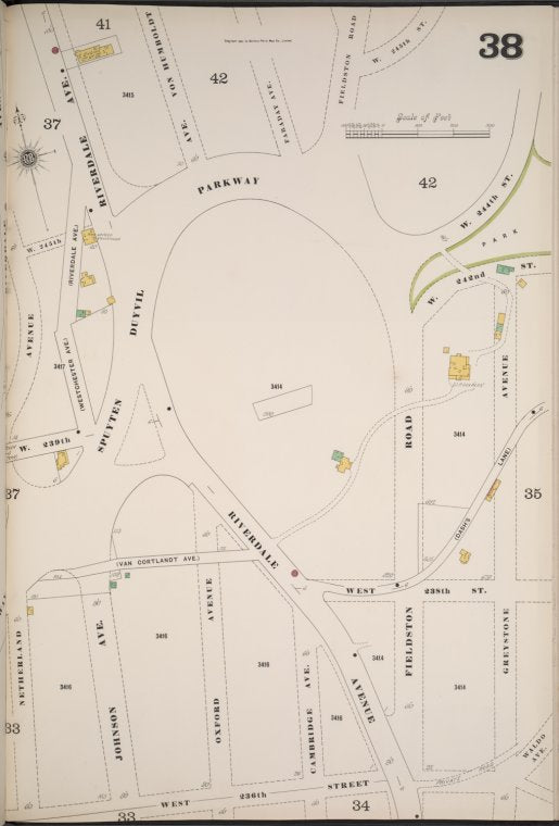 Manhattan, V. 12, Plate No. 38 [Map bounded by Greystone Ave., W. 236th St., Netherland Ave.]