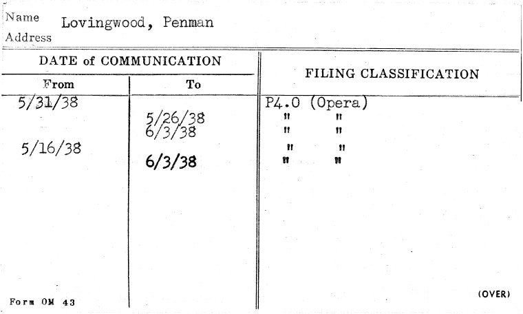 Lovingwood, Penman