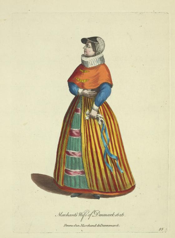 Merchants wife of Denmark 1626. Femme d'un marchand de Dannemarck.